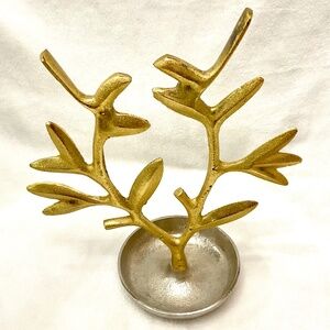 Silver and Gold Metal Jewelry Organizer Jewelry Tree Home Organization